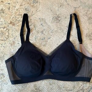 Honeylove CrossOver Wireless V Neck Bra 1X Black Adjustable Convertible Straps
